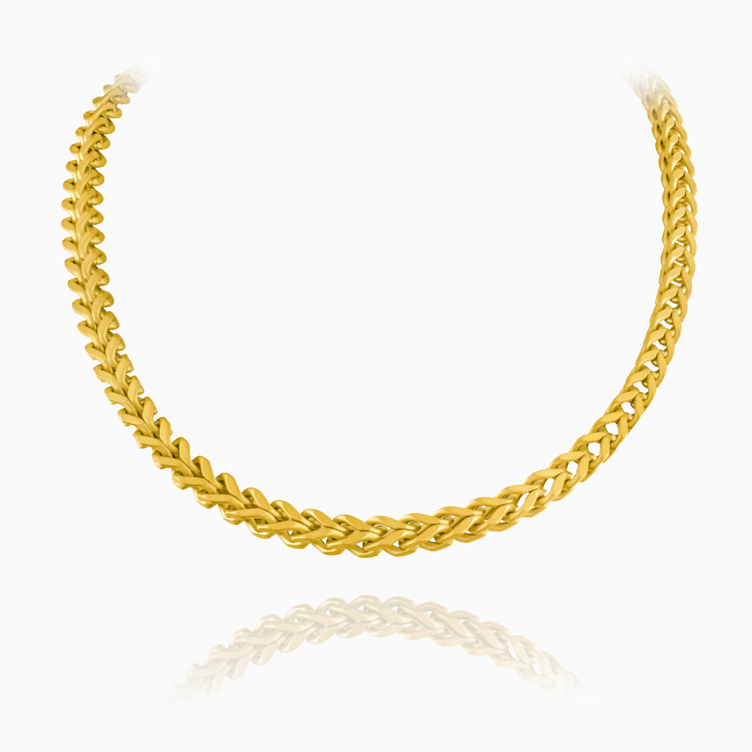 Guldfärgad version av Franco-kedjan, frilagd mot vit bakgrund.#en:color_gold,sv:farg_guld