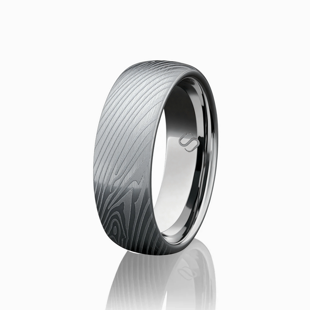Elegant silverfärgad ring i tungsten med borstad finish. #en:color_silver,sv:farg_silver