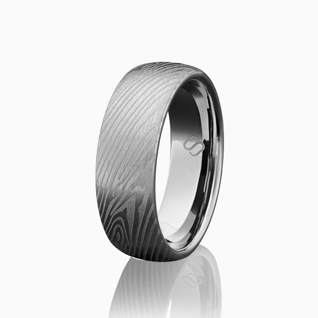 Elegant silverfärgad ring i tungsten med borstad finish. #en:color_silver,sv:farg_silver